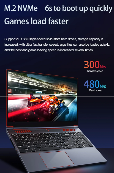 Laptop da gioco S6 da 16,1 pollici 4800 mAh Intel Core i9-13900HK RTX4050 4G 64 GB 2 * DDR5 2 * M.2 4 TB 144 Hz PCI