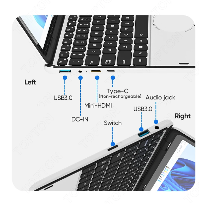 Laptop YOGA 360° Intel N100 10.95 pollici IPS Touch Book, fino a 32G DDR4, fino a 2T SSD