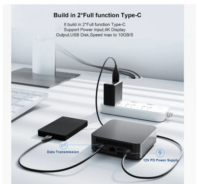 Mini PC Intel Core i9-8950HK Windows 11 16GB DDR4 fino a 2TB SSD, WIFI6 BT5.2 4K