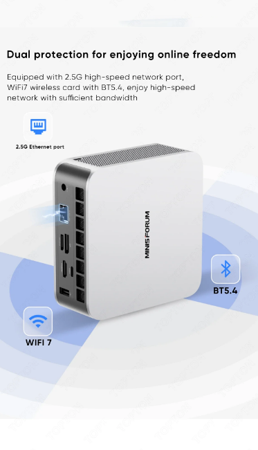 MINISFORUM AI X1 370 Mini PC da gioco AMD Ryzen AI 9 HX 370 R7 H  OCuLink 2 * USB4 Doppio altoparlante incorporato Computer desktop WiFi7