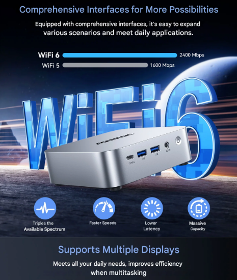 ACEMAGIC M1 Mini PC da gioco Intel Core i9-13900HK 32 GB, 1 TB, Mini computer 4K Triplo display Mini computer desktop BT5.2/WiFi 6/Doppio canale