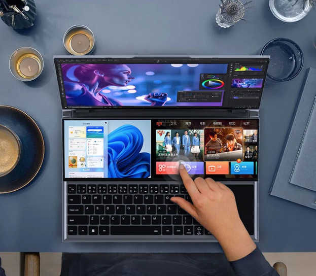 Notebook a doppio schermo LCD touch da 16 pollici 8, 16, 32 GB RAM e 512 GB, 1 TB e 2 TB SSD, Intel I7 9a generazione 6 core